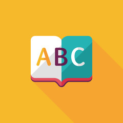 Dictionary book flat icon with long shadow,eps10