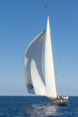 Fototapeta premium Ancient sailing boat during a regatta at the Panerai Classic Yac