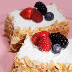 Cakes with berries and almond