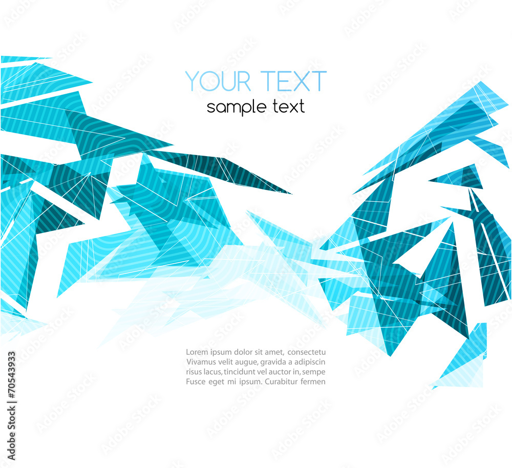 Fototapete Vector abstract geometric background with triangle