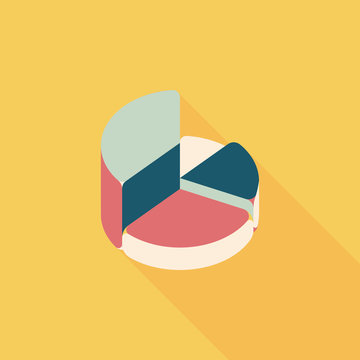 Business pie chart flat icon with long shadow,eps10