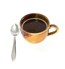 coffee cup with silver spoon