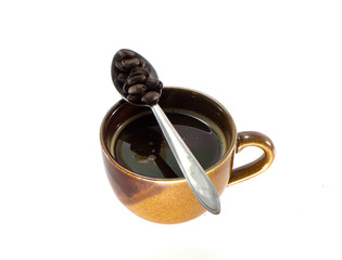 coffee cup with silver spoon