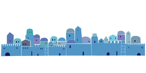 Old City, Middle East Town, religion,  Illustration