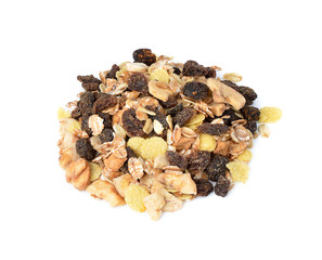 muesli isolated on white background