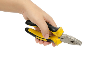 Hand with pliers