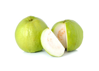 Guava fruit on isolated white background