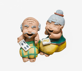 Naklejka premium grandpa and grandma baked doll