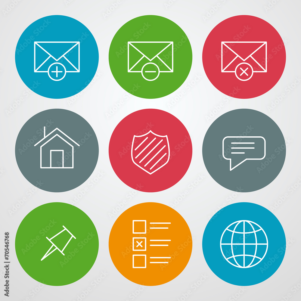 Wall mural vector line icons set. for web site design and mobile apps