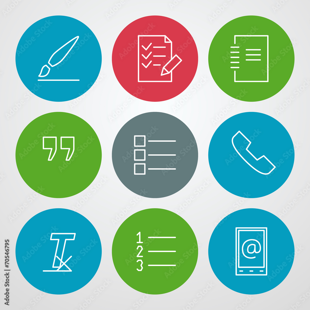 Wall mural vector line icons set. for web site design and mobile apps
