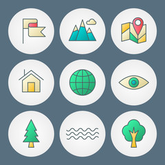 Vector icons set. For web site design and mobile apps