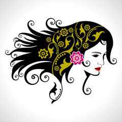 Beautiful woman silhouette