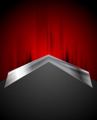 Grunge red background with metal arrow