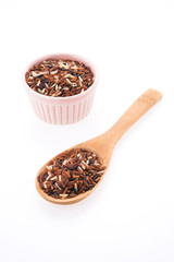 Rice brown isolated on white background