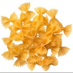 Italian raw pasta farfalle, bow tie, butterfly