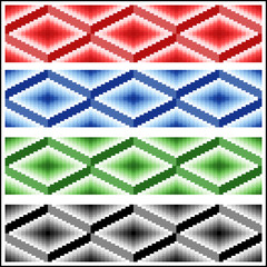 Set of four seamless rhombic patterns