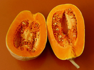 halved butternut squash