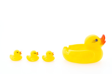 Duck toy isolated on white background