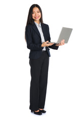 asian business female on a laptop