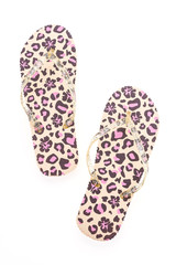 Flip flop fashion plastic shoes isolated on white background