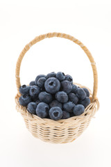 Blueberry basket isolated on white