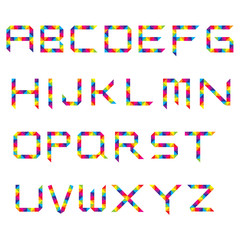 Set of Rainbow Spectrum Crystal Font