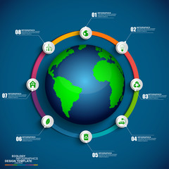 Ecology concept infographic vector design template