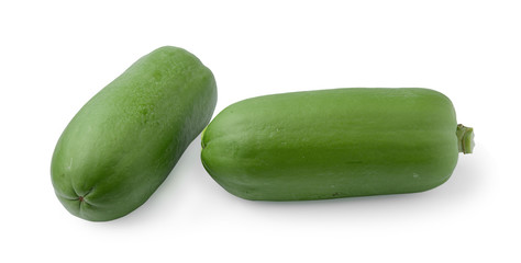 papaya fruits on white background