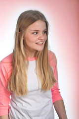 Obraz premium Scandinavian cute young girl irritated expressions