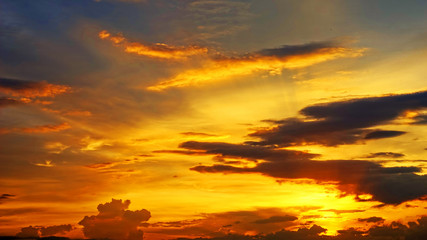 Fototapeta na wymiar Sunset / sunrise with clouds, light rays