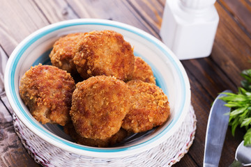 Cutlets on plate