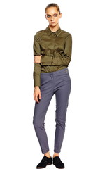 beautiful lifestyle young woman model in casual cloth