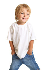 Happy little boy isolated