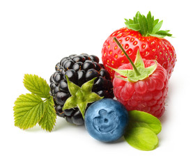 Summer berry fruits. Berries.