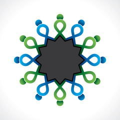 colorful teamwork or unity design concept