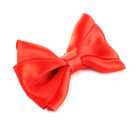 Red bow isolated on white