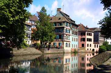 Fototapeta na wymiar Old Town in Strasbourg France, Alsace.