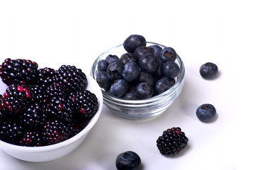 blueberries and blackberry