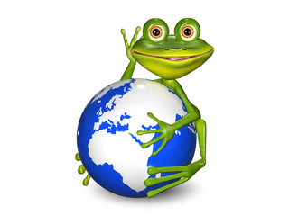 frog on Globe