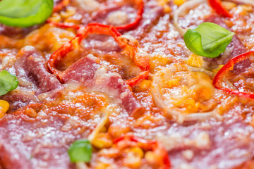 Salami Pizza Background