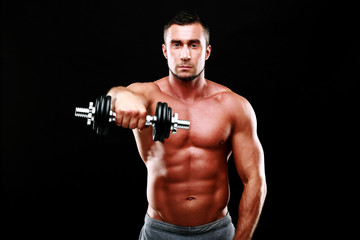 Fototapeta na wymiar Handsome muscular man isolated