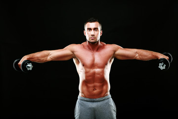 Fototapeta na wymiar Handsome muscular man isolated