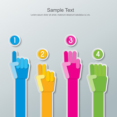 paper hand number infographics