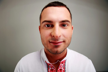 man in the Ukrainian national clothes