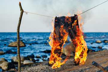 Jeans burning