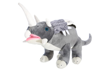 Dinosaurier: Isolierter grauer Drache auf Weiß