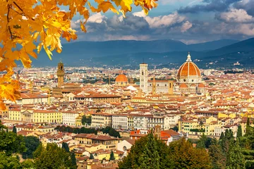 Foto op Plexiglas Luchtfoto van Florence © sborisov