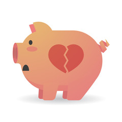 Fototapeta premium Cartoon pig with a heart