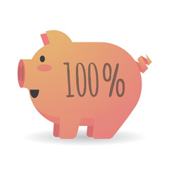 Cartoon pig with a percentage sign