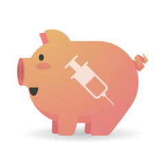 Cartoon pig with a syringe
